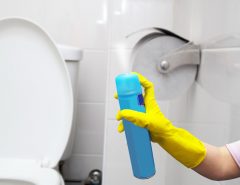 Air freshener spray in bathroom